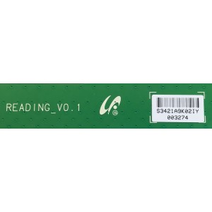 T-CON PARA TV SAMSUNG / NUMERO DE PARTE S3421A / READING_V0.1 / NUMERO DE PANEL LTF520HH03 / MODELO LN52B750U1F